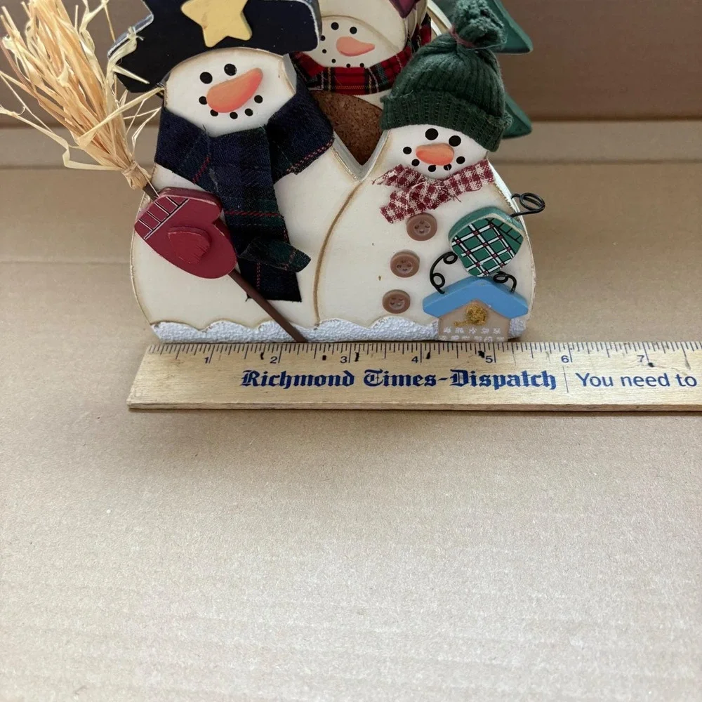 Snowman Family Holiday Coasters set of 6‎ and Container Handpainted Wooden